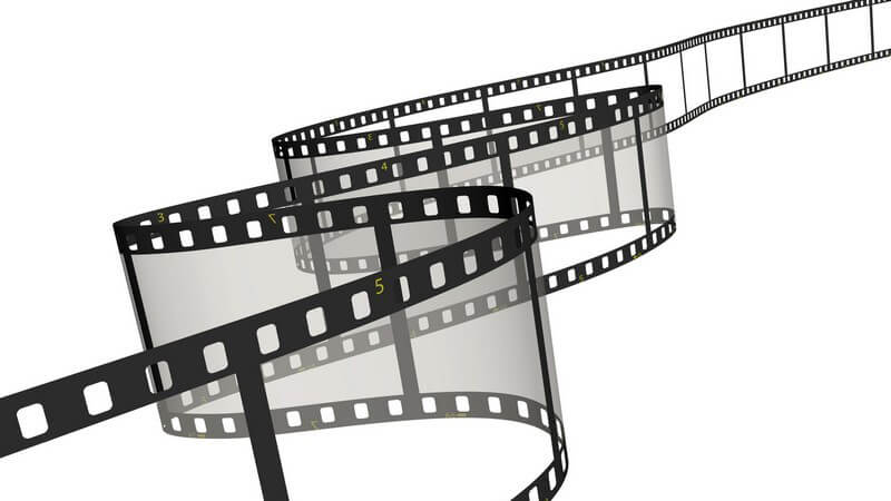 Grafik leeres Filmband auf weißem Hintergrund