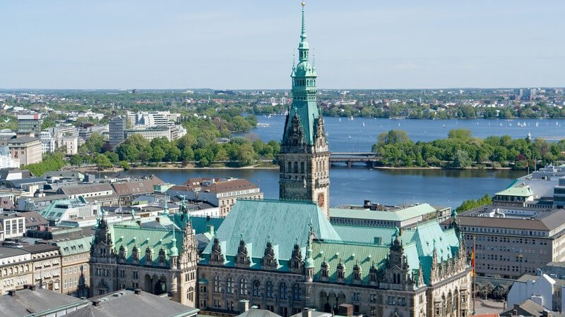 Luftaufnahme Rathaus Hamburg