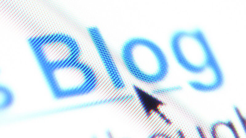 Wort "Blog" als Hyperlink auf Internetseite