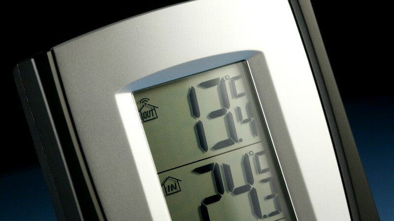 Elektronische Temperaturanzeige, Temperatur drinnen und draußen