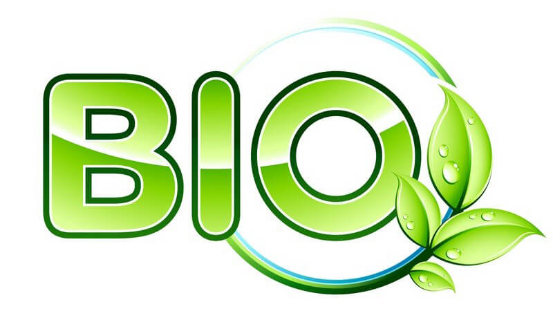 Grünes Bio-Logo auf weißem Hintergrund