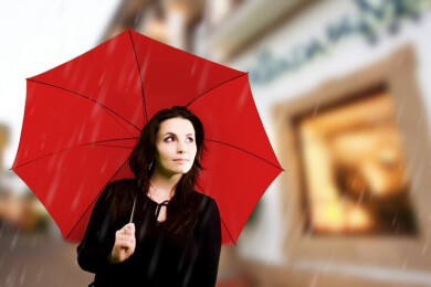 Selbstverteidigung mithilfe eines Regenschirms