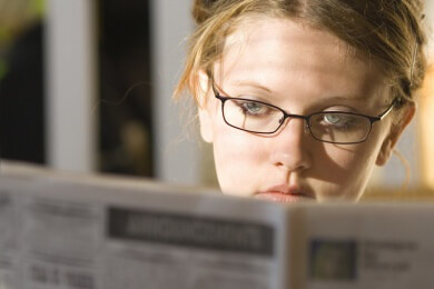 Beim Lesen bewegen sich die Augen unterschiedlich