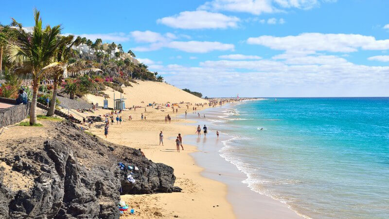 Kanareninsel Fuerteventura, Spanien: Strand von Morro Jable
