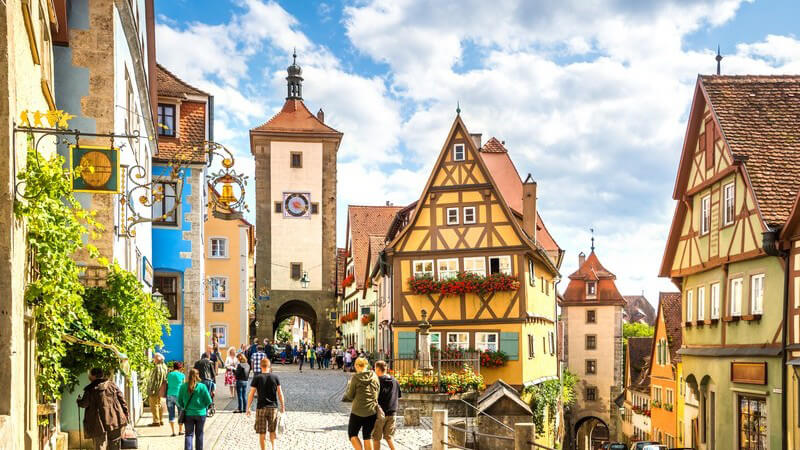 Blick auf die Altstadt von Rothenburg ob der Tauber in Bayern