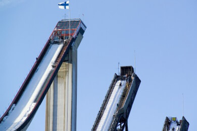 Kulm: 400 Meter die Skiflugschanze hinauf